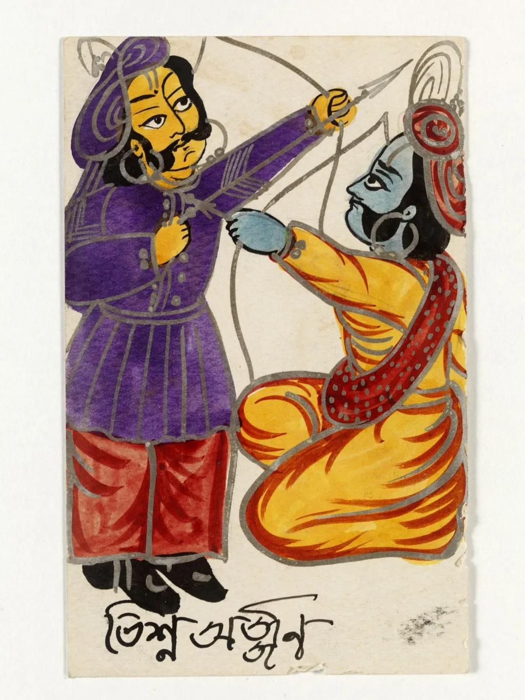 Arjuna and Bhishma, by Unknown, paint, 1890