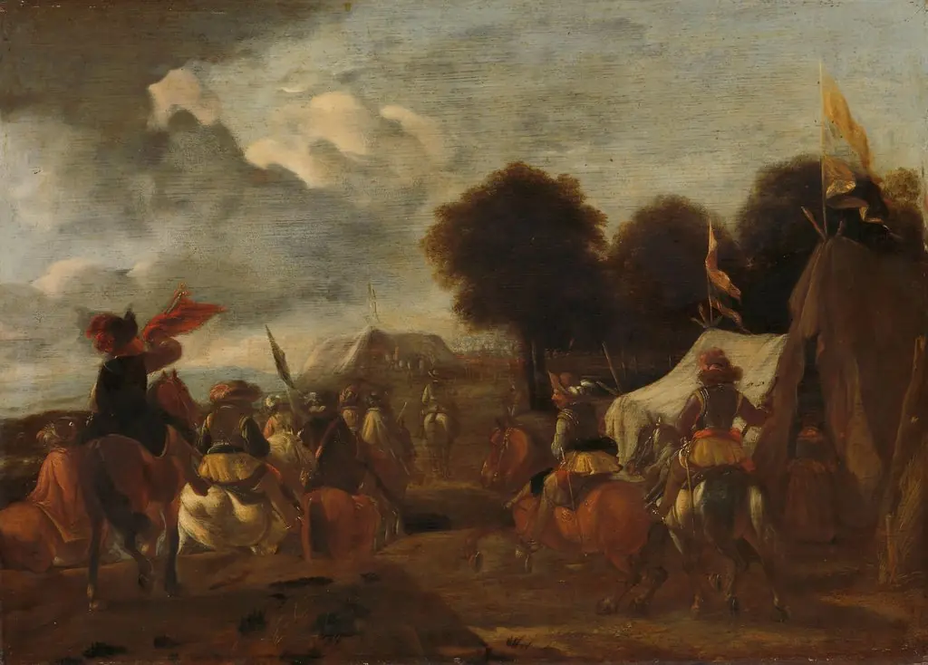 Army Camp, by Unknown