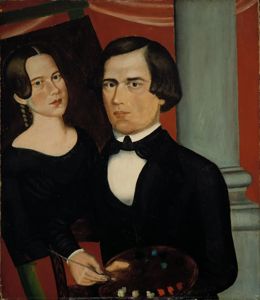 Artist and his Subject, by Unknown, 1845