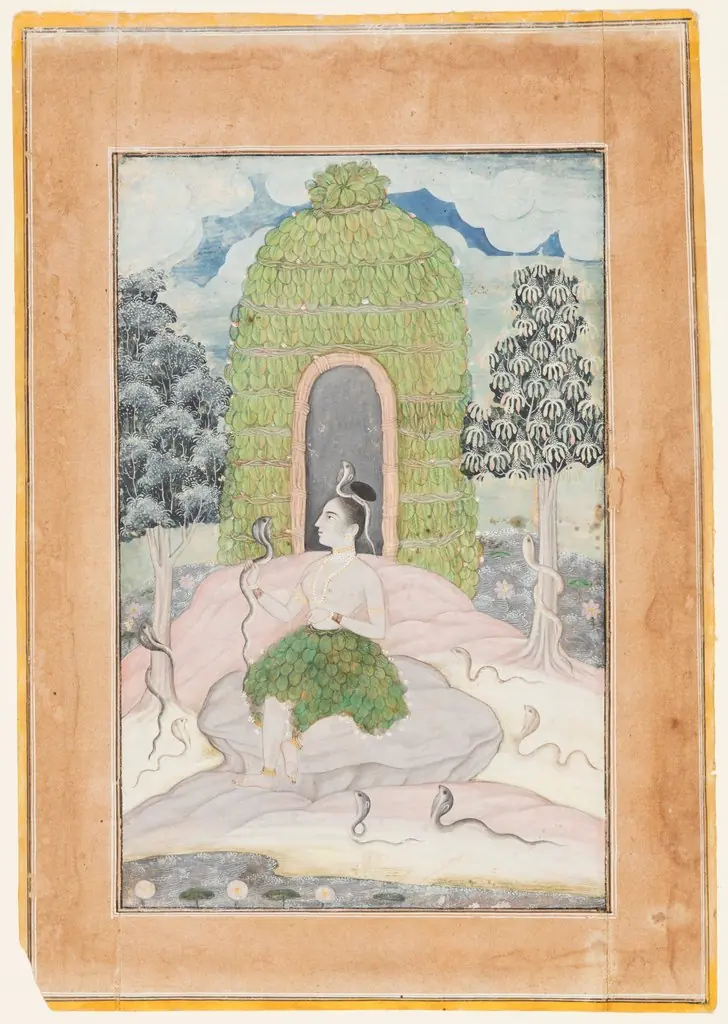 Ascetic Princess with Snakes in a Wilderness: Asavari Ragini, from a Ragamala, by Unknown