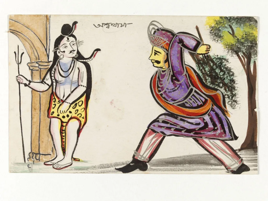 Aswattham and Shiva, by Unknown, paint, 1890
