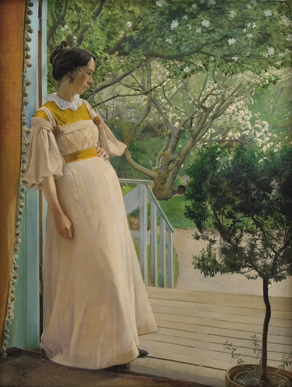 At the French Windows. The Artist's Wife, by Unknown, 1897