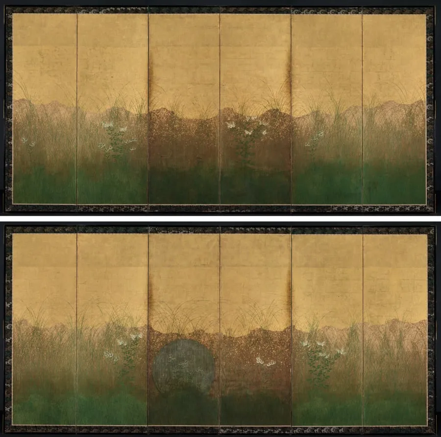 Autumn Evening with Full Moon on Musashino Plain, by Unknown, unspecified, 1604