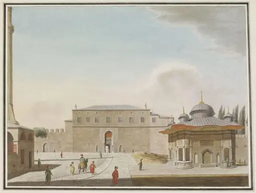 Bab-i-Hümayün (Imperial Gate) to Topkapi Sarayi, with the Fountain of Sultan Ahmet III, by Unknown