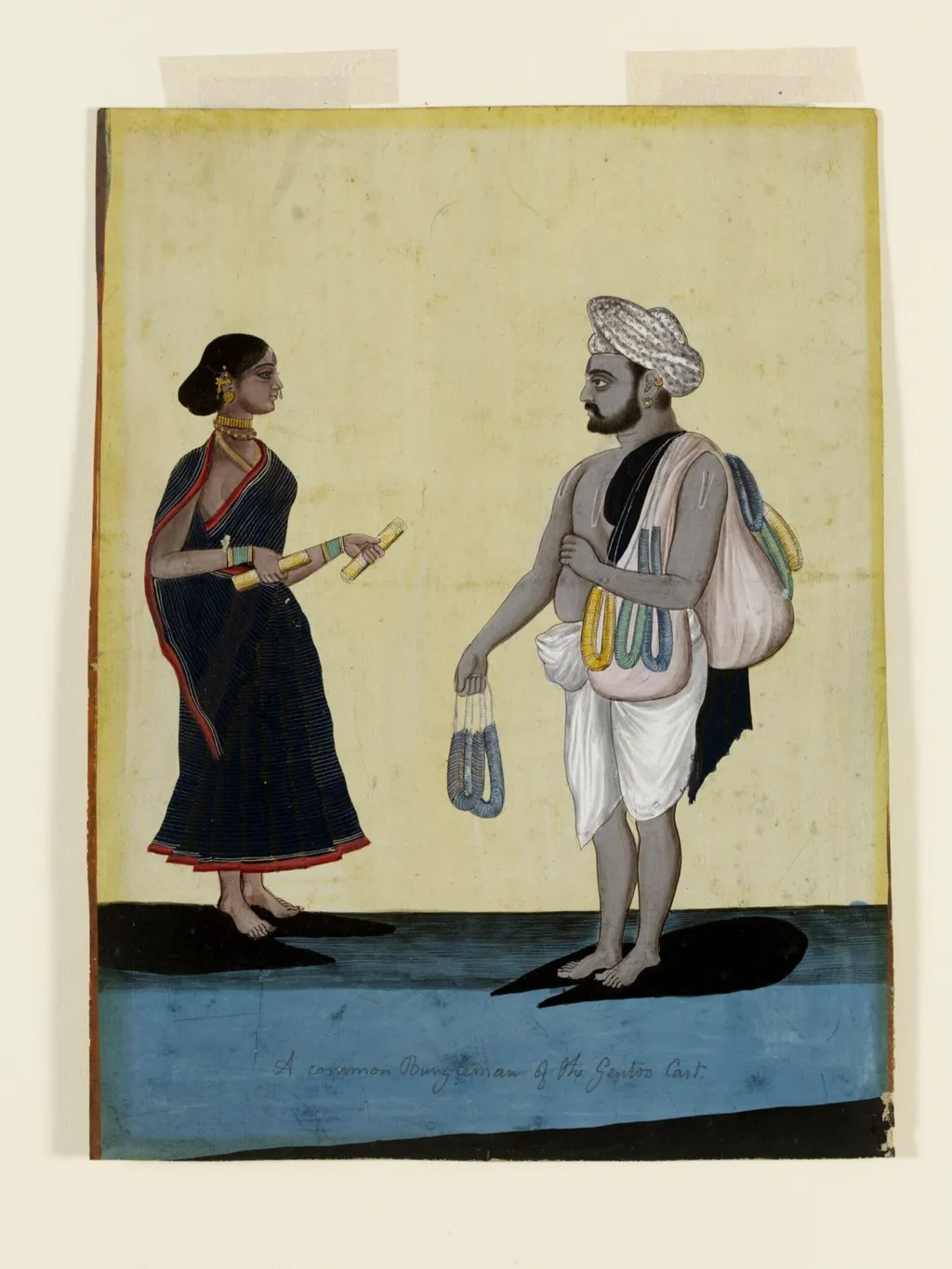 Bangle-seller and his wife, by Unknown, paint, 1790