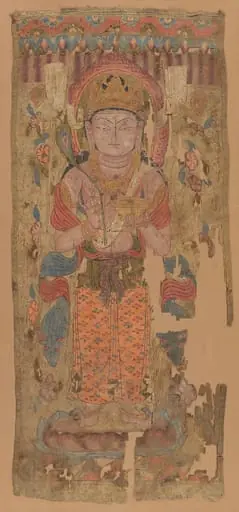 唐/五代 菩薩圖|Banner with Bodhisattva, possibly Mahamayuri, by Unknown, 900