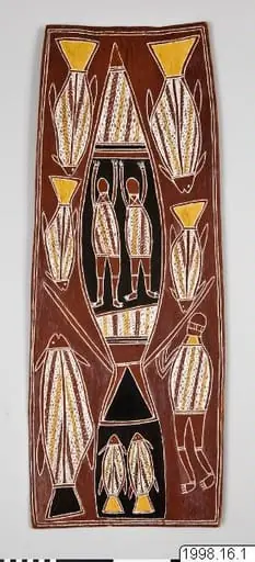 bark painting, painting, working, by Unknown