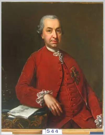 Baronul Samuel von Brukenthal (în registrul inventar: Baron Samuel von Brukenthal, guvernatorul Ardealului). Pandant: Baroana Sophia Katharina von Brukenthal născută von Klocknern., by Unknown