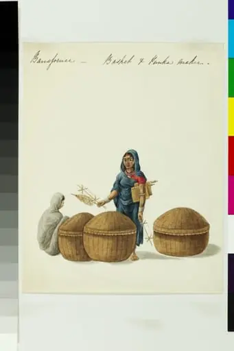 Basket and <i>punka</i> maker, by Unknown