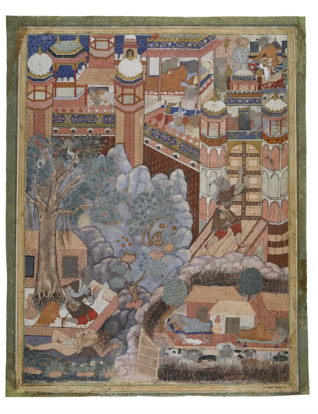 Basu beheads Namadpush and enters Acre Castle, by Unknown, paint, 1570