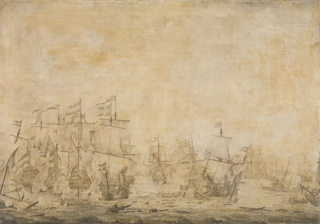 Battle between the Dutch and Swedish Fleets, in the Sound, 8 November 1658, by Unknown, unspecified, 1676