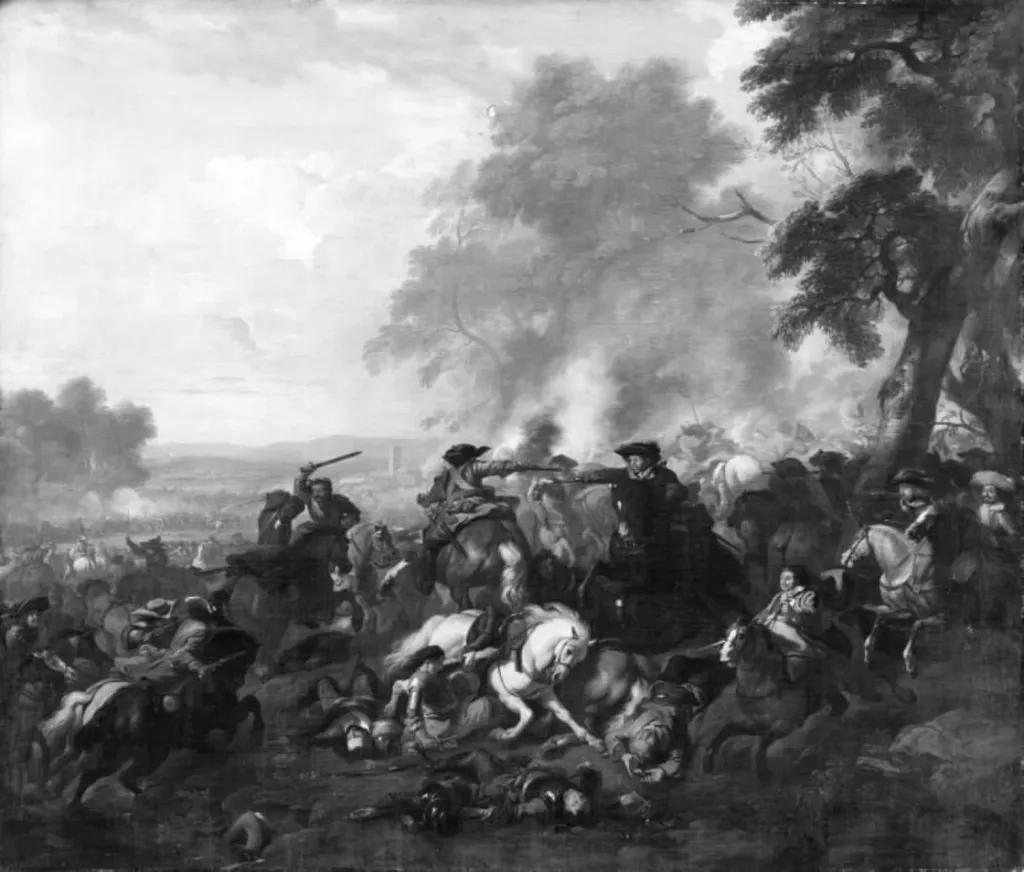 Battle Scene, by Unknown, 1750