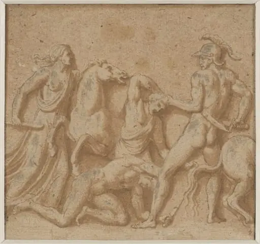 Battle scene, by Unknown