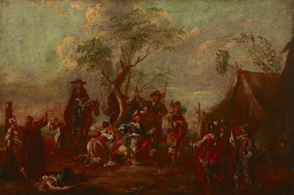 Battle Scene – In the Military Camp, by Unknown