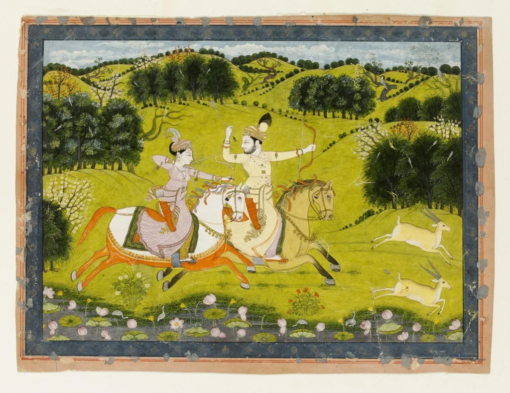 Baz Bahadur and Rupmati, by Unknown, paint, 1840