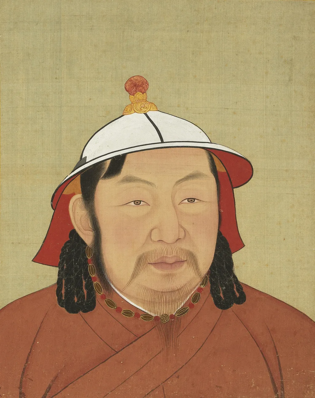 元代帝半身像册-元仁宗皇帝像, by Unknown, unspecified, 1350