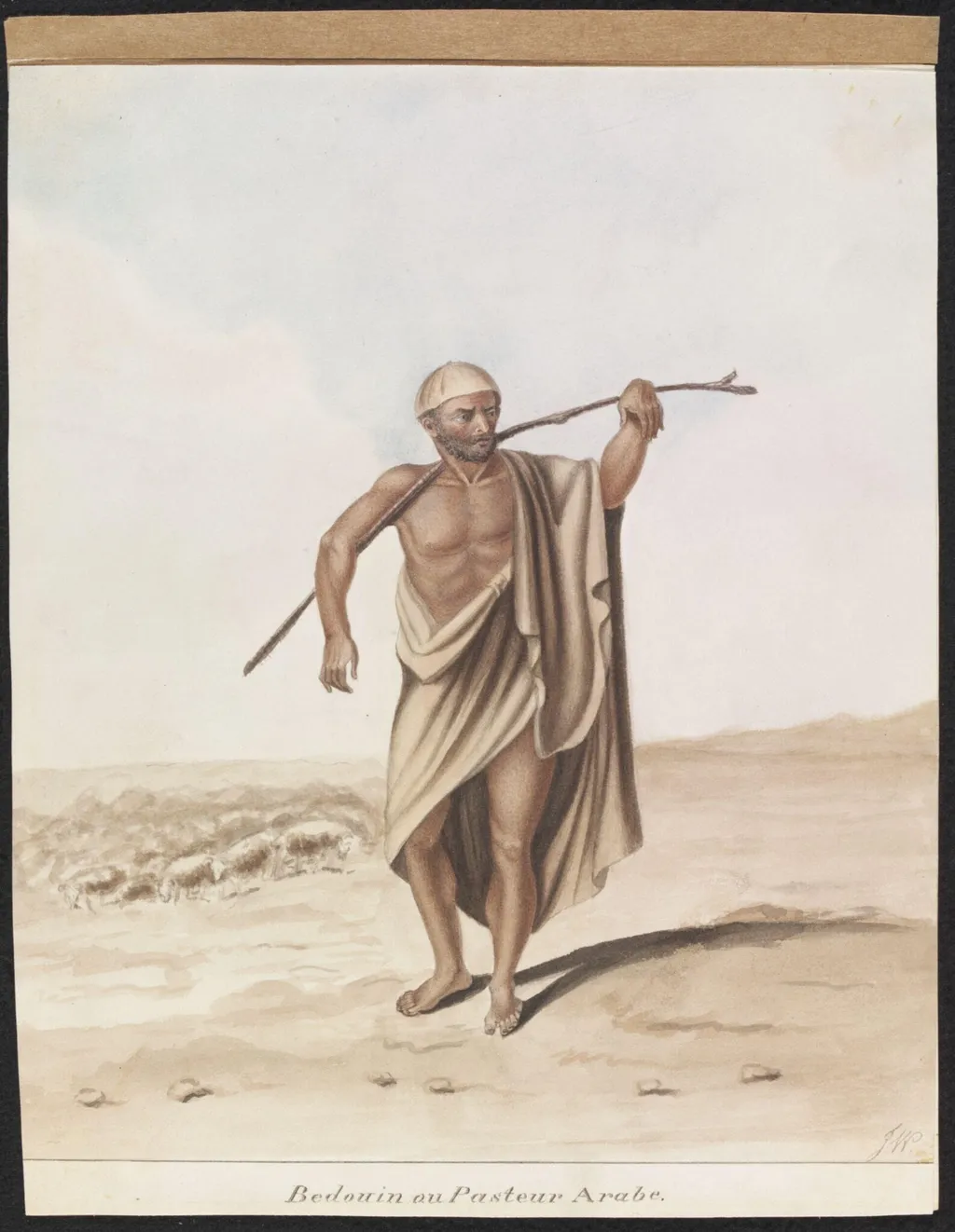 Bedouin ou Pasteur Arabe, by Unknown, watercolor, 1825