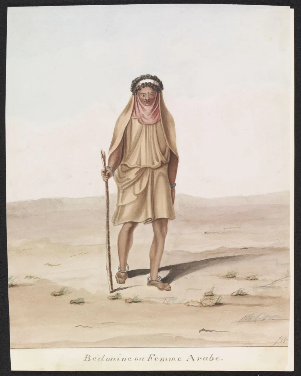 Bedouine ou Femme Arabe, by Unknown, watercolor, 1825