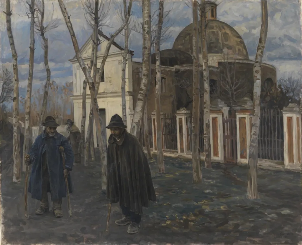 Beggars outside S. Giuliano, near Pompeii. 1904-05, by Unknown, 1904