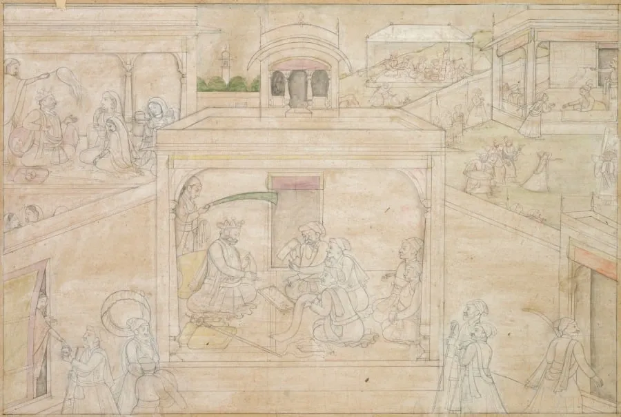 Bhima’s consultation with the astrologer, from a Nala-Damayanti, by Unknown, unspecified, 1795