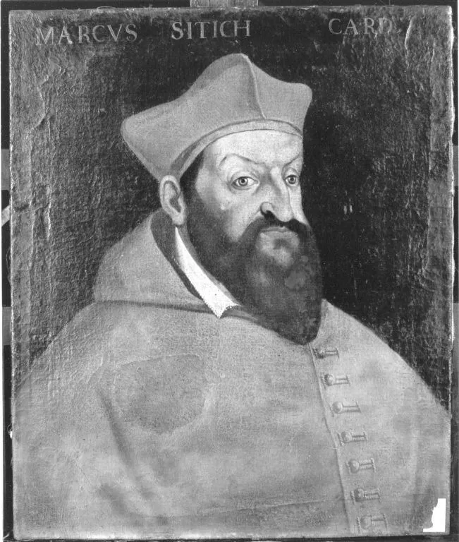 Bildnis des Kardinals Markus Sittich, by Unknown, unspecified, 1574