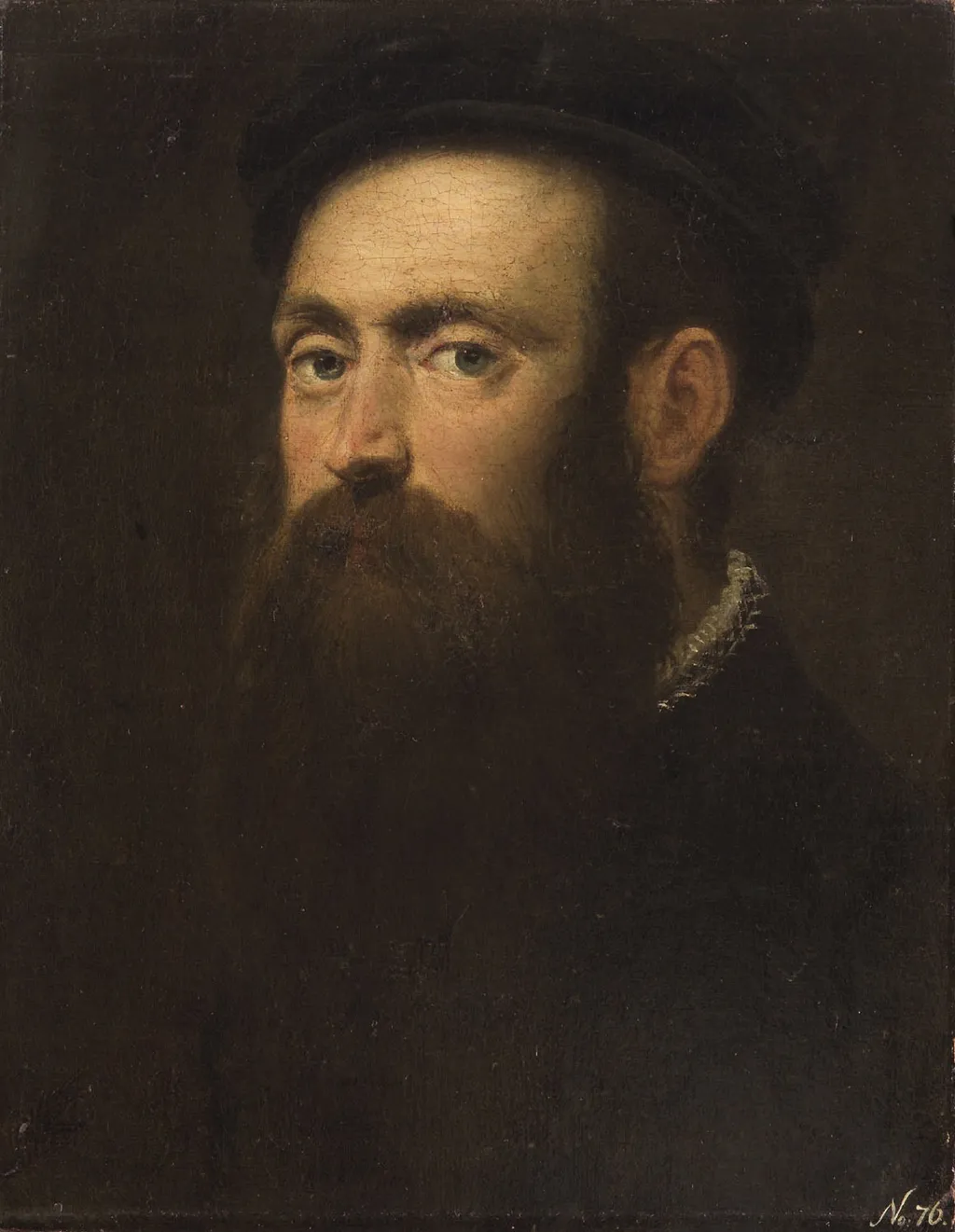 Bildnis eines bärtigen Mannes mit Barett, by Unknown, unspecified, 1575