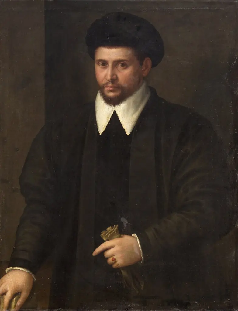 Bildnis eines Mannes mit Barett und Handschuhen, by Unknown