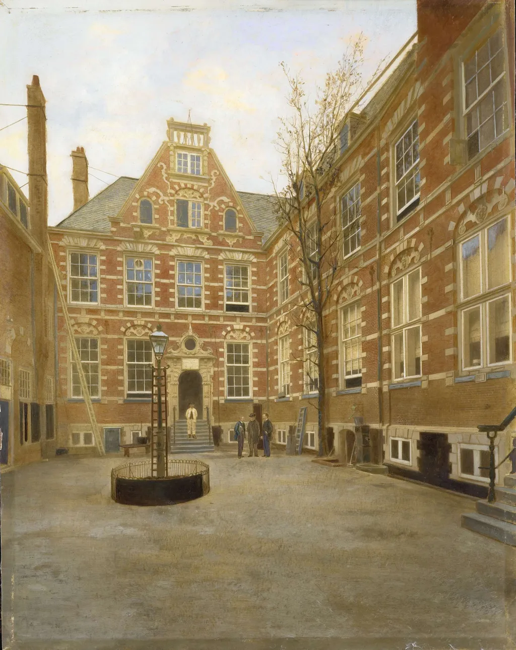 Binnenplaats van het Oost Indisch Huis te Amsterdam, by Unknown, oil, 1875