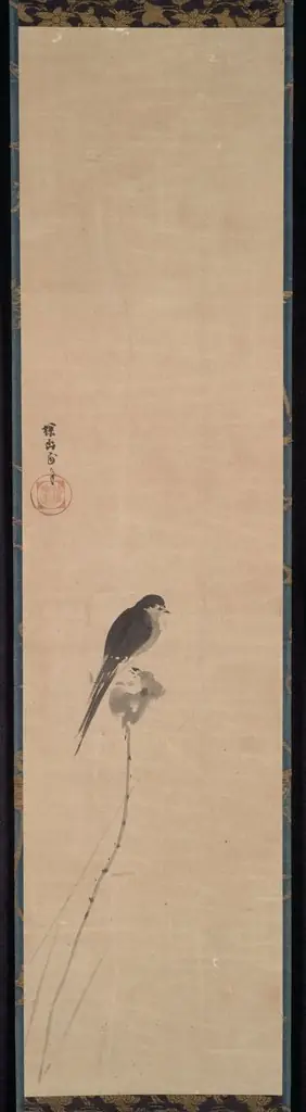 Bird on a Lotus Bud, by Unknown