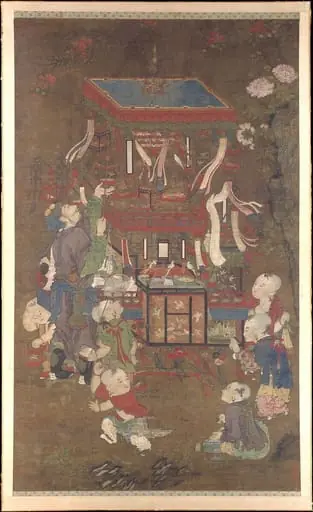 明   佚名   絹本設色   鳥販圖   軸|Bird peddler, by Unknown, 1500
