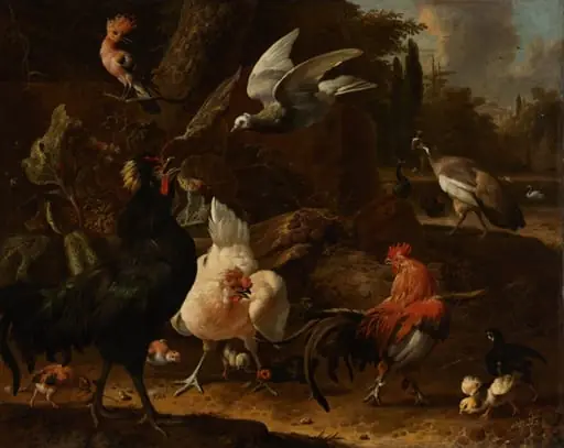 Birds in a Park, by Unknown