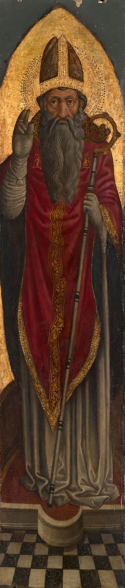 Bishop Saint from an Augustinian altarpiece, by Unknown, unspecified, 1462