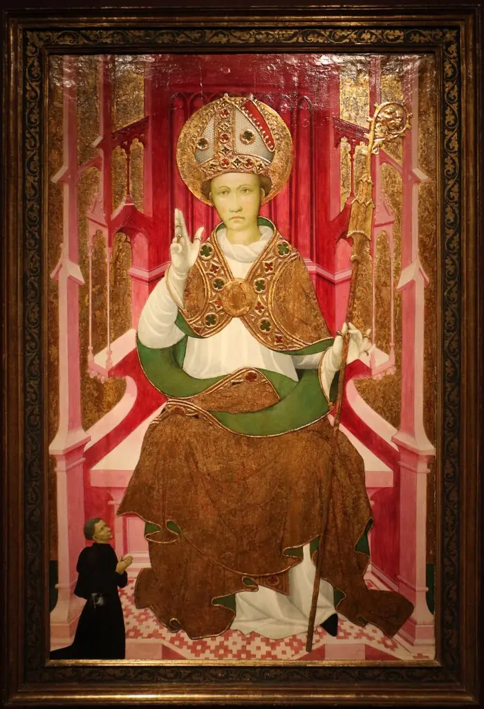 Bishop Saint with Donor, by Unknown