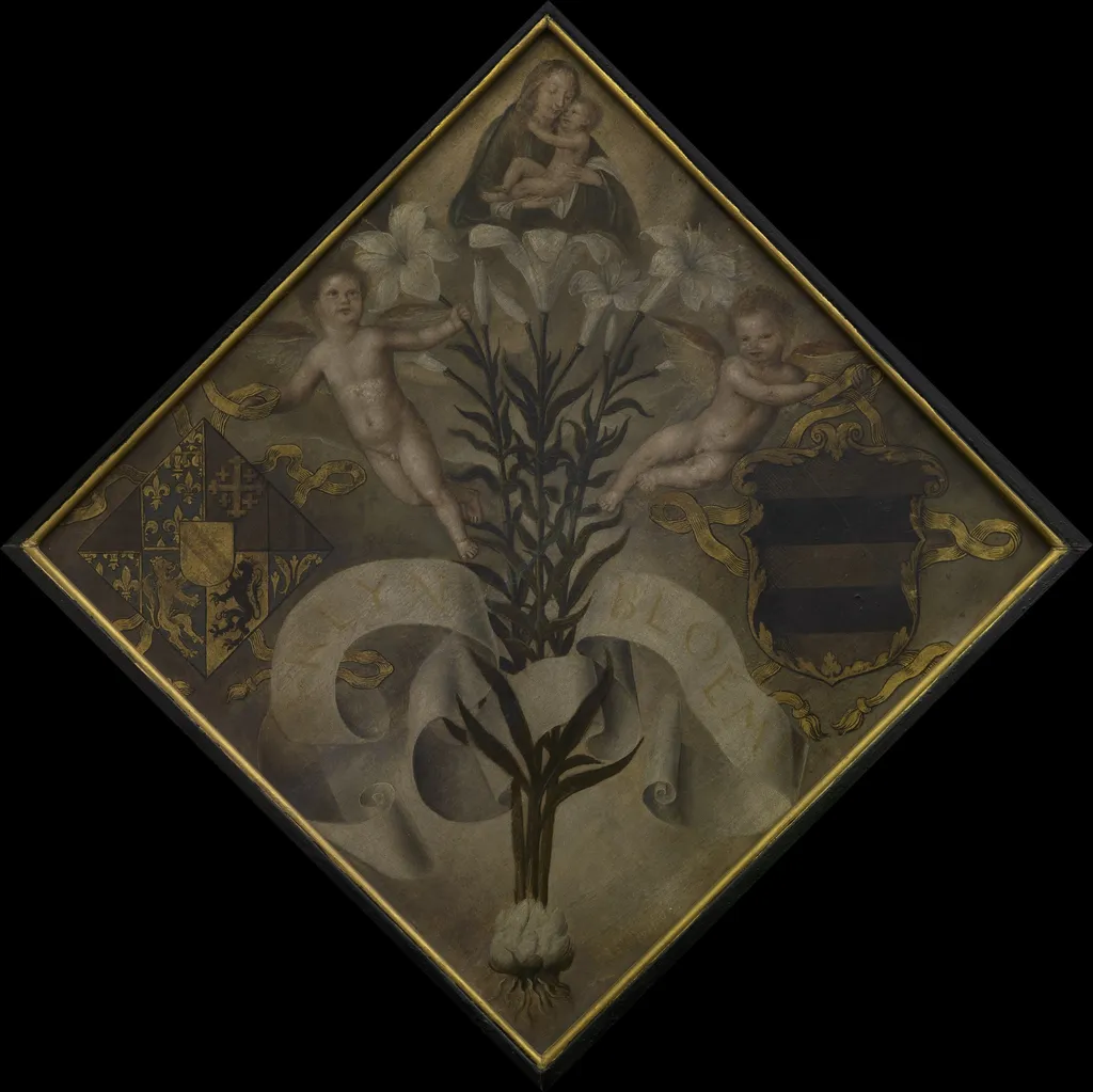 Blazon of the Diest Chamber of Rethoric "De Leliebloem", by Unknown, oil, 1561