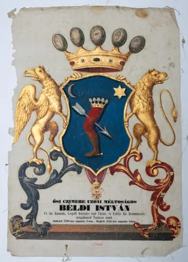 Blazonul funerar al unui membru din familia Béldi din Uzon, by Unknown