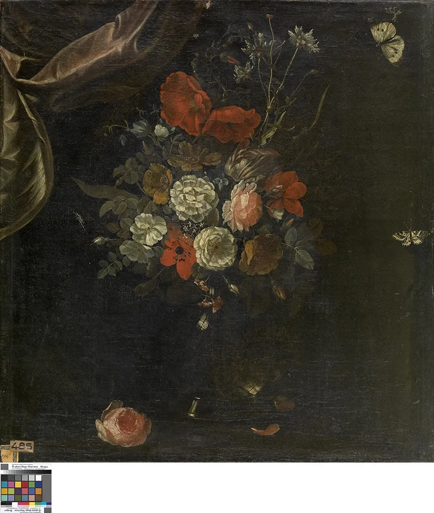 Bloemstuk, by Unknown, oil, 1651