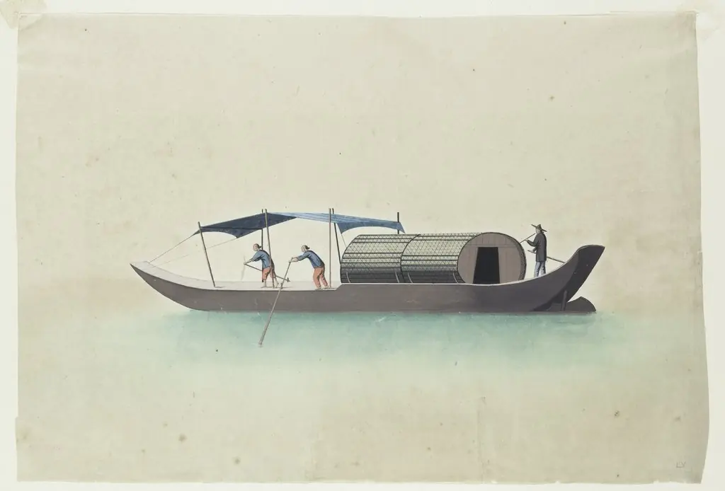 Boat with Three Boatmen, by Unknown