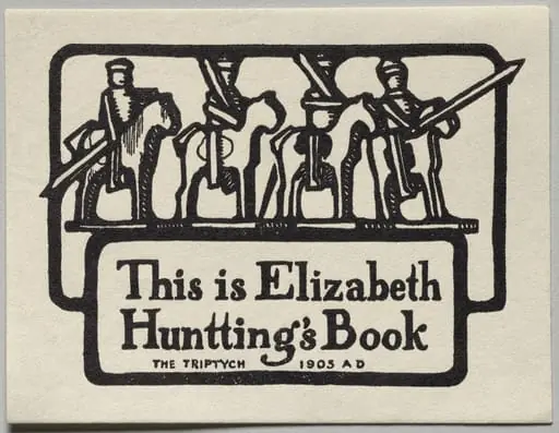 Bookplate: Elizabeth Huntting, by Unknown