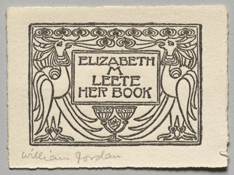 Bookplate: Elizabeth M. Leete, by Unknown, 1898