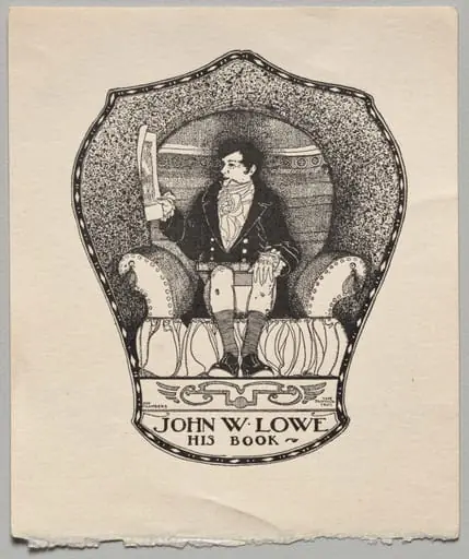 Bookplate: John W. Lowe, by Unknown