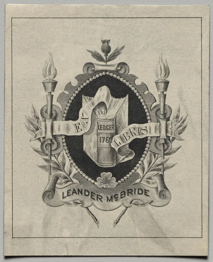 Bookplate: Leander McBride, by Unknown, 1760