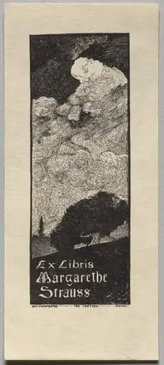 Bookplate: Margarethe Strauss, by Unknown