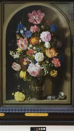 Bouquet of Flowers in a Stone Niche, by Unknown