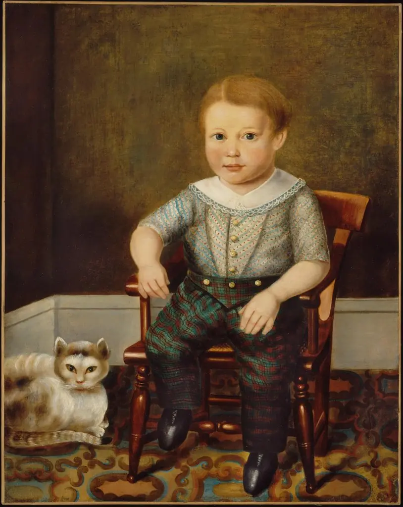 Boy with a Cat, by Unknown