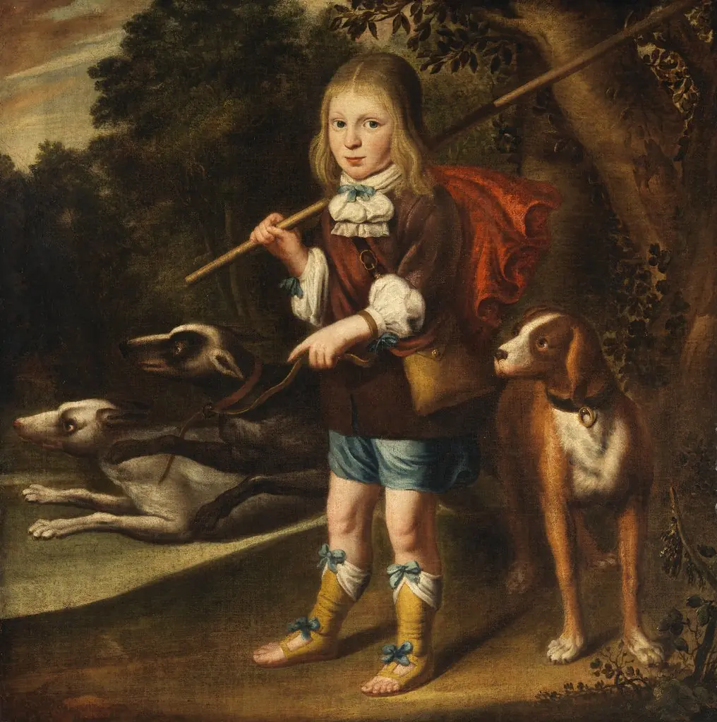 Boy with Dogs, by Unknown