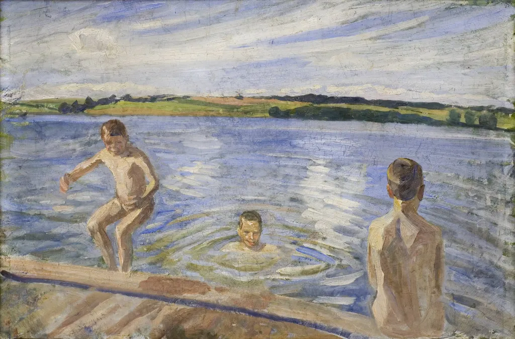 Boys Bathing, by Unknown, 1902