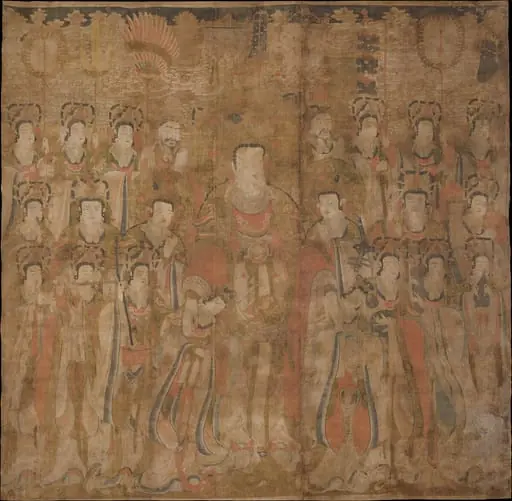 작자미상 범천왕을 중심으로 한 신중도   조선|作者未詳 神衆圖   朝鮮|Brahma with Attendants and Musicians, by Unknown, 1583