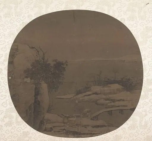 明?   佚名   舊傳燕文貴   雪橋送別   扇|Bridge in Snow, by Unknown, 983