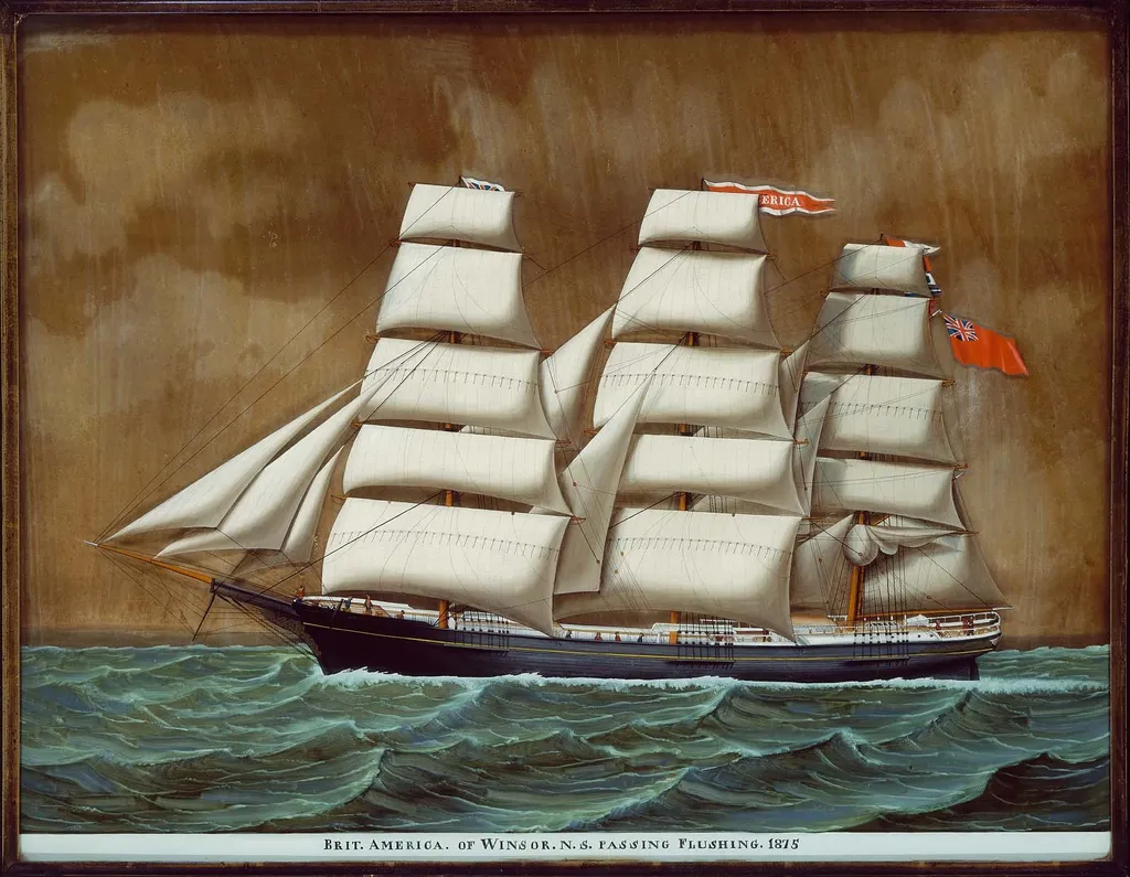 "British America" of Winsor N.S. Passing Flushing 1875, by Unknown, unspecified, 1875