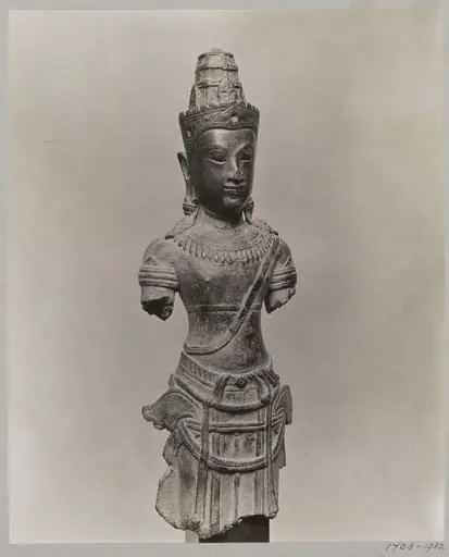 Bronze Cambodian sculpture of Bodhisattva, ca. 13th century, A.D., V&A Museum, London, by Unknown
